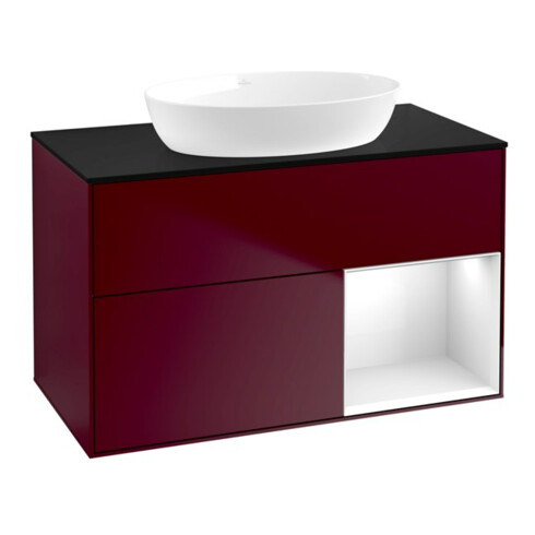 V&B Waschtischunterschrank Finion 100, Pl bla m, Reg glo wh. Lac, Peo m