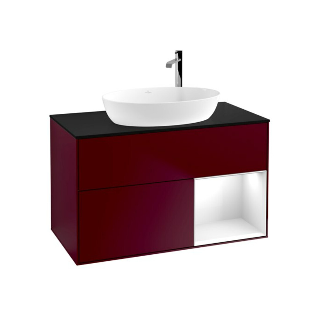V&B Waschtischunterschrank Finion 100, Pl bla m, Reg glo wh. Lac, Peo m