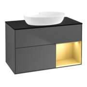 V&B Waschtischunterschrank Finion 100, Pl bla m, Reg gol m Lac, Anthrac. m