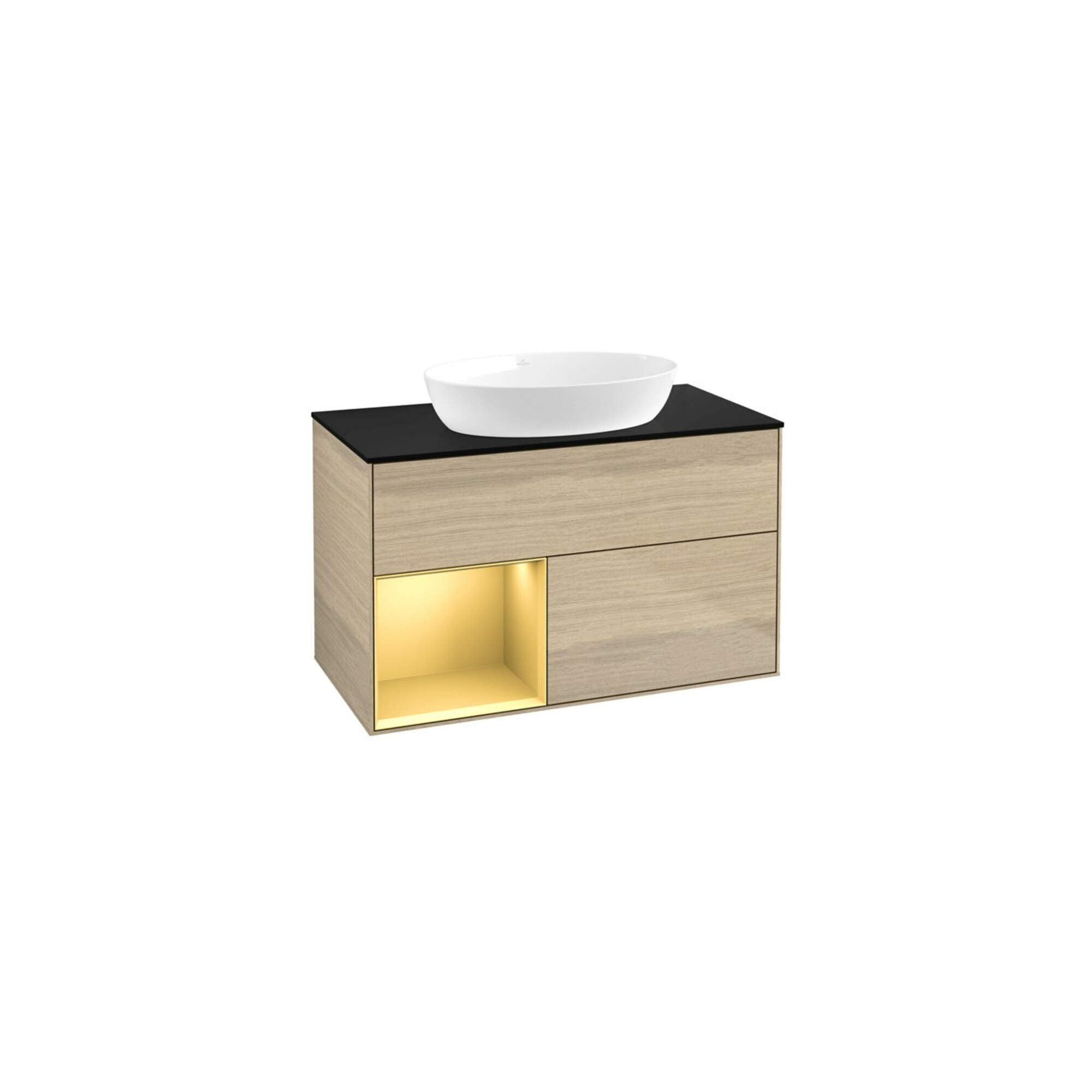 V&B Waschtischunterschrank Finion 100, Pl bla m, Reg gol m Lac, Oa ven ; Villeroy & Boch