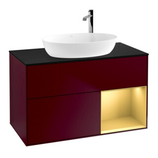 V&B Waschtischunterschrank Finion 100, Pl bla m, Reg gol m Lac, Peo m