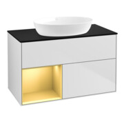 V&B Waschtischunterschrank Finion 100, Pl bla m, Reg gol m Lac, wh. m Lac