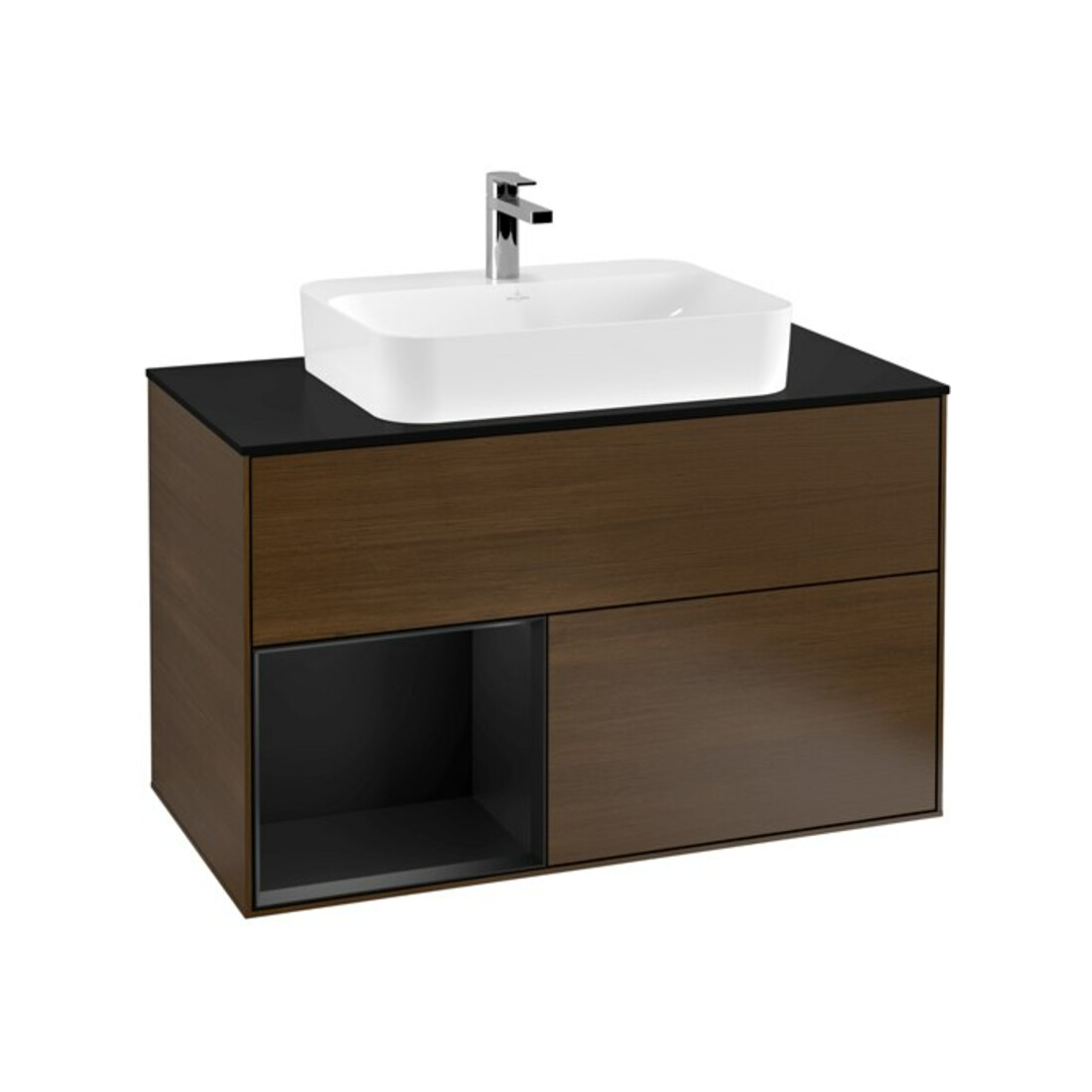 V&B Waschtischunterschrank Finion 100, Pl bla m, Reg li bla m Lac, wal ven