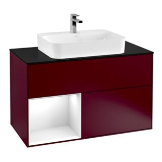 V&B Waschtischunterschrank Finion 100, Pl bla m, Reg li glo wh. Lac, Peo m