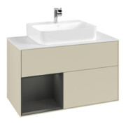 V&B Waschtischunterschrank Finion 100, Pl bla m, Reg li gol m, si Gr m Lac