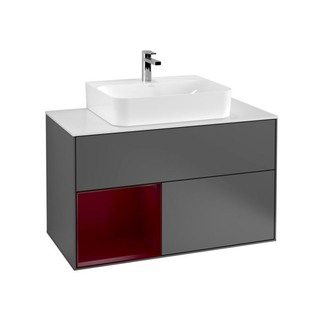 V&B Waschtischunterschrank Finion 100, Pl bla m, Reg li Peo, Anthrac. m