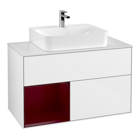 V&B Waschtischunterschrank Finion 100, Pl bla m, Reg li Peo, glo wh. Lac