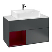 V&B Waschtischunterschrank Finion 100, Pl bla m, Reg li Peo, md bl. m Lac