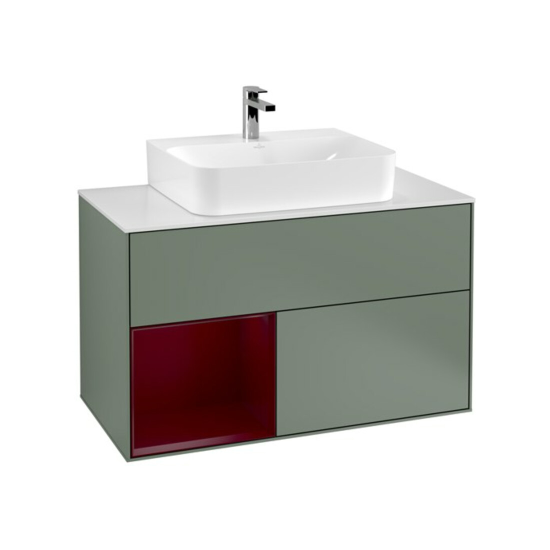 V&B Waschtischunterschrank Finion 100, Pl bla m, Reg li Peo, Oli. m Lac