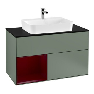 V&B Waschtischunterschrank Finion 100, Pl bla m, Reg li Peo, Oli. m Lac