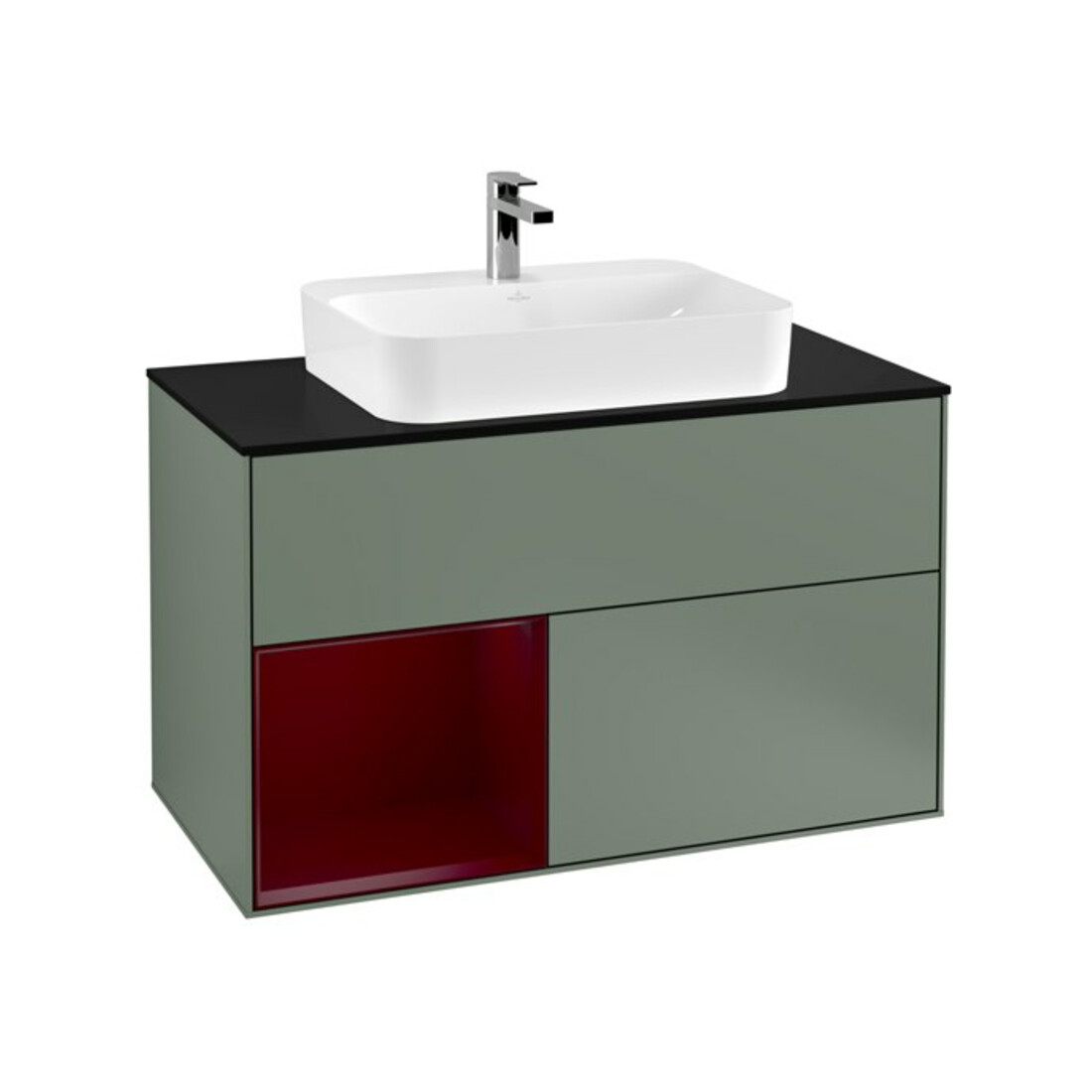 V&B Waschtischunterschrank Finion 100, Pl bla m, Reg li Peo, Oli. m Lac