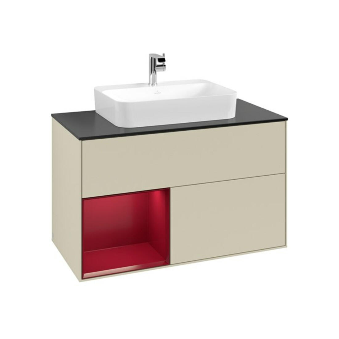 V&B Waschtischunterschrank Finion 100, Pl bla m, Reg li Peo, si Gr m Lac