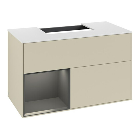 V&B Waschtischunterschrank Finion 100, Pl bla m, Reg li Peo, si Gr m Lac