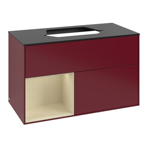 V&B Waschtischunterschrank Finion 100, Pl bla m, Reg li si Gr m Lac, Peo m
