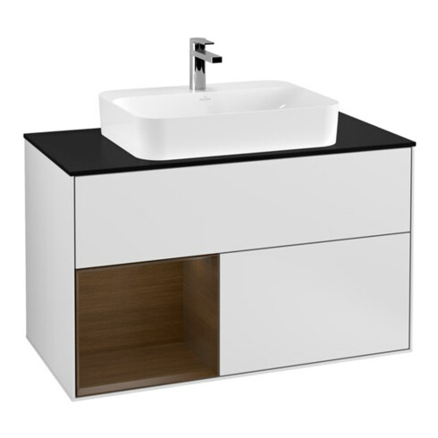 V&B Waschtischunterschrank Finion 100, Pl bla m, Reg li wal ven, wh. m Lac