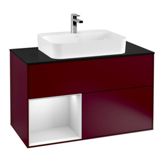 V&B Waschtischunterschrank Finion 100, Pl bla m, Reg li wh. m Lac, Peo m
