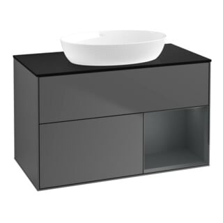V&B Waschtischunterschrank Finion 100, Pl bla m, Reg md m Lac, Anthrac. m