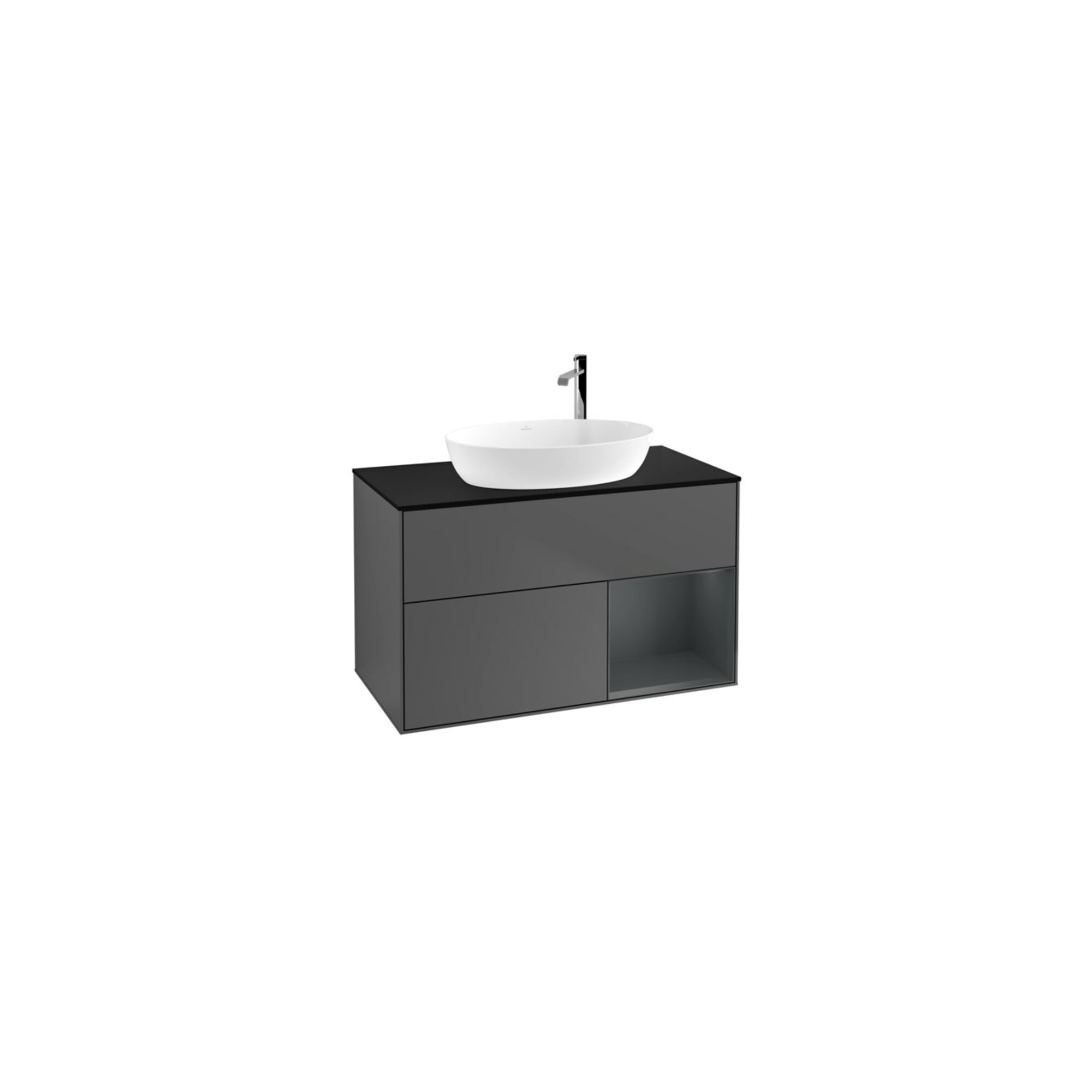 V&B Waschtischunterschrank Finion 100, Pl bla m, Reg md m Lac, Anthrac. m ; Villeroy & Boch