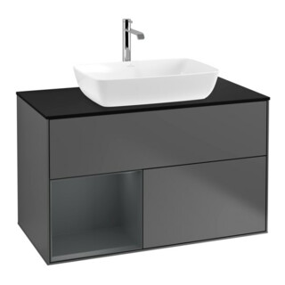 V&B Waschtischunterschrank Finion 100, Pl bla m, Reg md m Lac, Anthrac. m