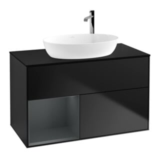 V&B Waschtischunterschrank Finion 100, Pl bla m, Reg md m Lac, bla m Lac