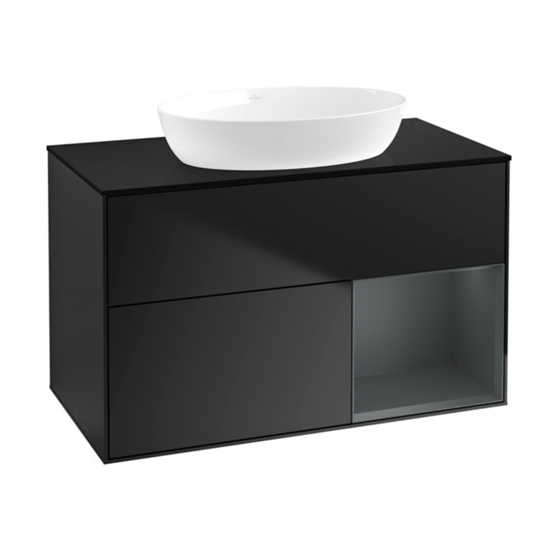 V&B Waschtischunterschrank Finion 100, Pl bla m, Reg md m Lac, bla m Lac