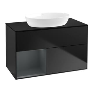 V&B Waschtischunterschrank Finion 100, Pl bla m, Reg md m Lac, bla m Lac