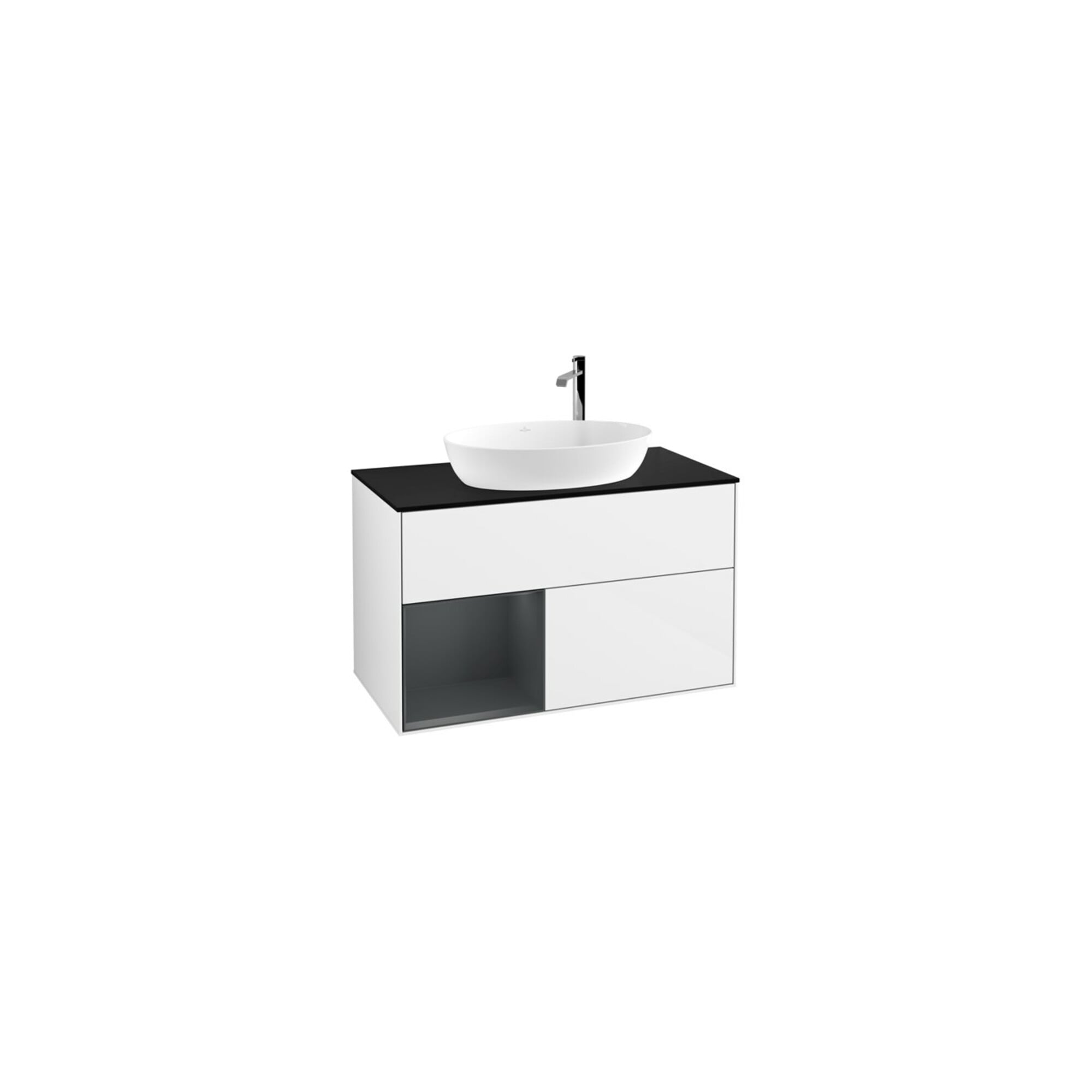 V&B Waschtischunterschrank Finion 100, Pl bla m, Reg md m Lac, glo wh. Lac ; Villeroy & Boch