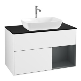 V&B Waschtischunterschrank Finion 100, Pl bla m, Reg md m Lac, glo wh. Lac