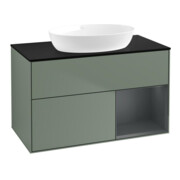 V&B Waschtischunterschrank Finion 100, Pl bla m, Reg md m Lac, Oli. m Lac