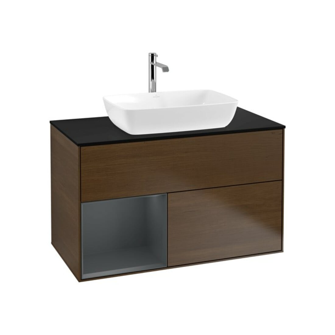 V&B Waschtischunterschrank Finion 100, Pl bla m, Reg md m Lac, wal ven