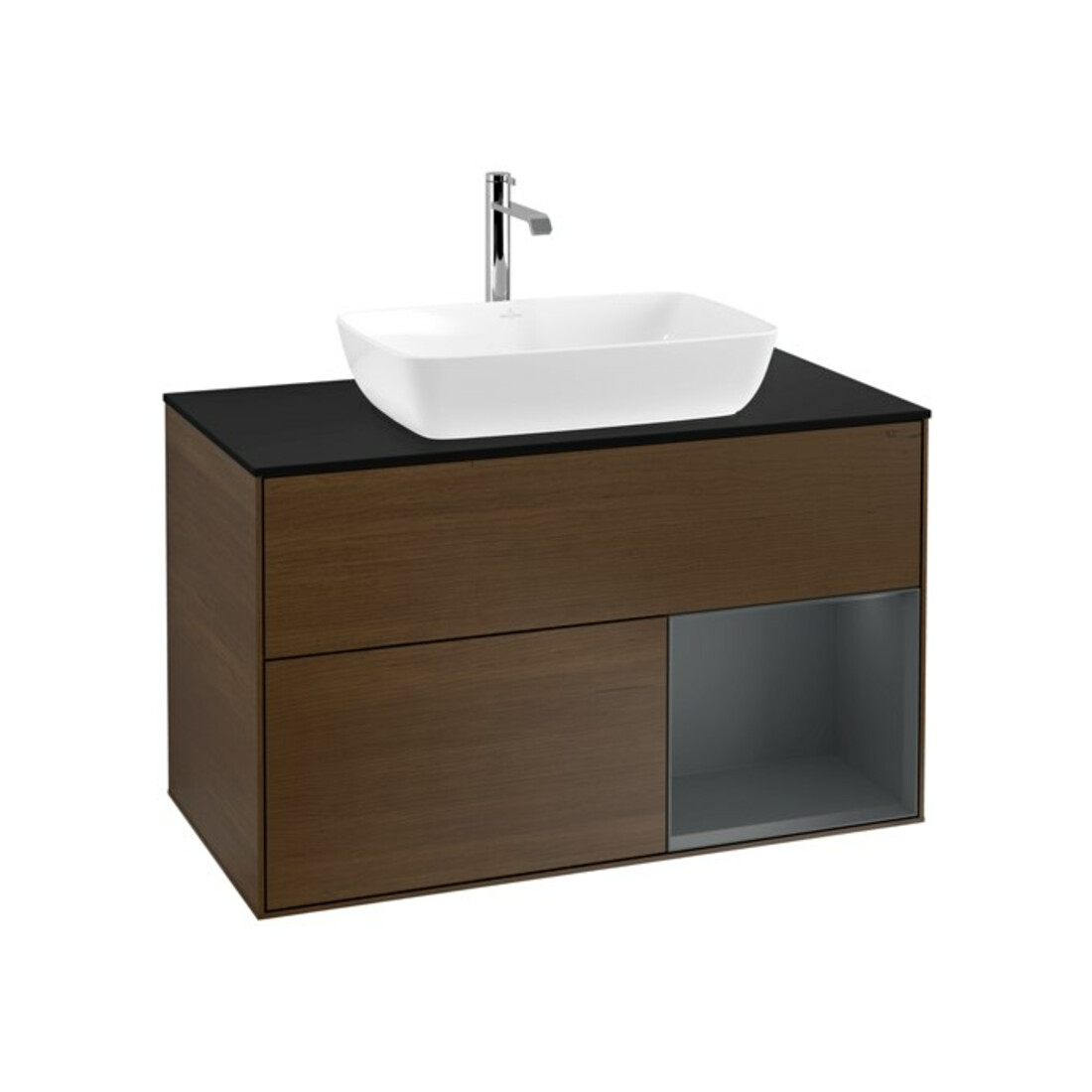 V&B Waschtischunterschrank Finion 100, Pl bla m, Reg md m Lac, wal ven
