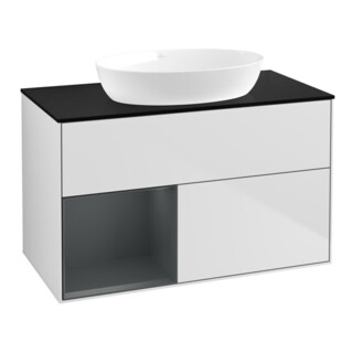 V&B Waschtischunterschrank Finion 100, Pl bla m, Reg md m Lac, wh. m Lac