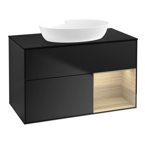 V&B Waschtischunterschrank Finion 100, Pl bla m, Reg Oa ven, bla m Lac