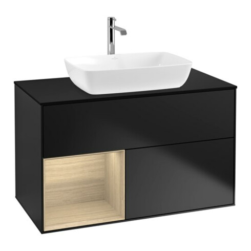 V&B Waschtischunterschrank Finion 100, Pl bla m, Reg Oa ven, bla m Lac
