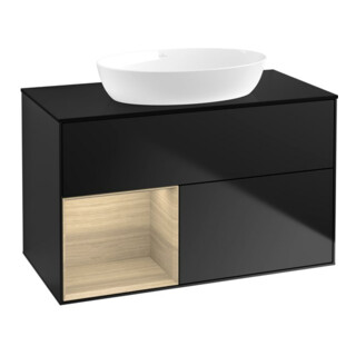 V&B Waschtischunterschrank Finion 100, Pl bla m, Reg Oa ven, bla m Lac