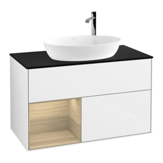 V&B Waschtischunterschrank Finion 100, Pl bla m, Reg Oa ven, glo wh. Lac