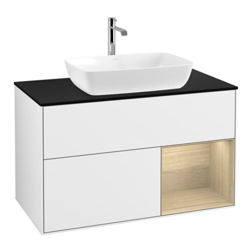 V&B Waschtischunterschrank Finion 100, Pl bla m, Reg Oa ven, glo wh. Lac