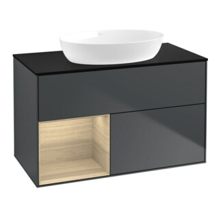 V&B Waschtischunterschrank Finion 100, Pl bla m, Reg Oa ven, md bl. m Lac