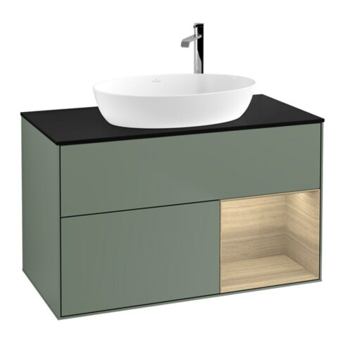 V&B Waschtischunterschrank Finion 100, Pl bla m, Reg Oa ven, Oli. m Lac