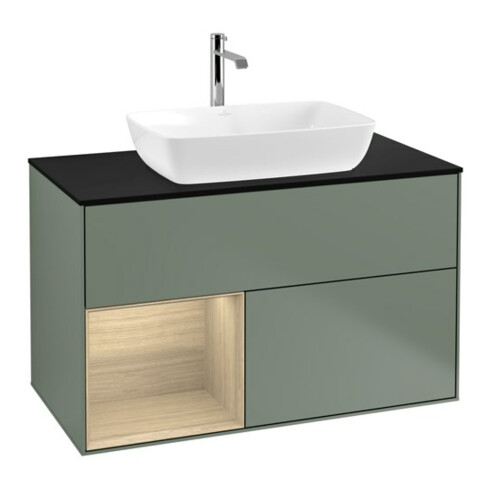 V&B Waschtischunterschrank Finion 100, Pl bla m, Reg Oa ven, Oli. m Lac
