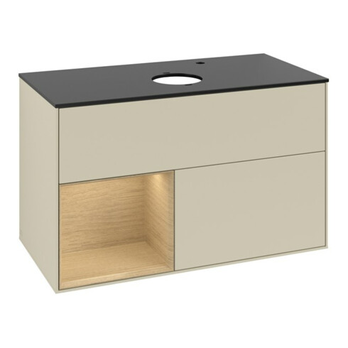V&B Waschtischunterschrank Finion 100, Pl bla m, Reg Oa ven, si Gr m Lac