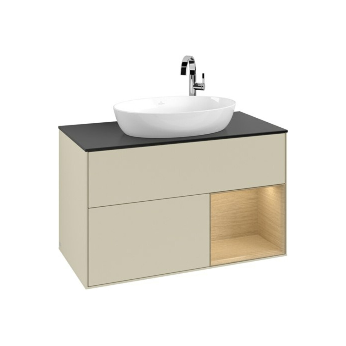 V&B Waschtischunterschrank Finion 100, Pl bla m, Reg Oa ven, si Gr m Lac