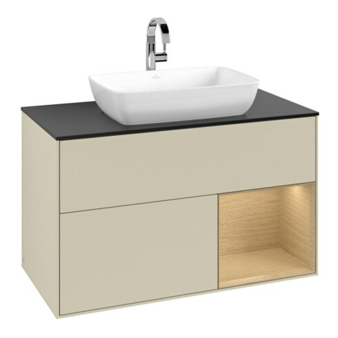 V&B Waschtischunterschrank Finion 100, Pl bla m, Reg Oa ven, si Gr m Lac