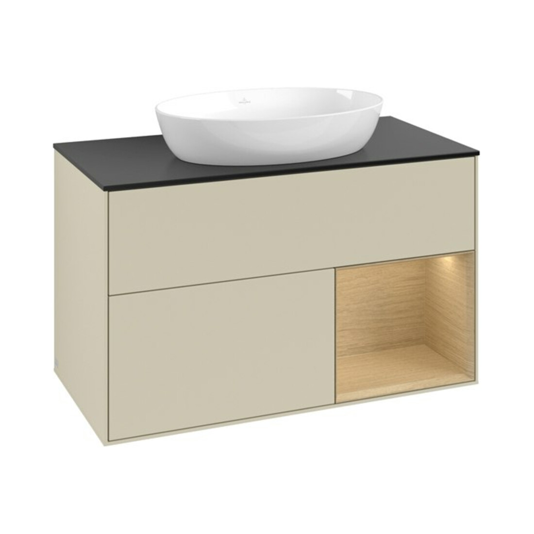 V&B Waschtischunterschrank Finion 100, Pl bla m, Reg Oa ven, si Gr m Lac
