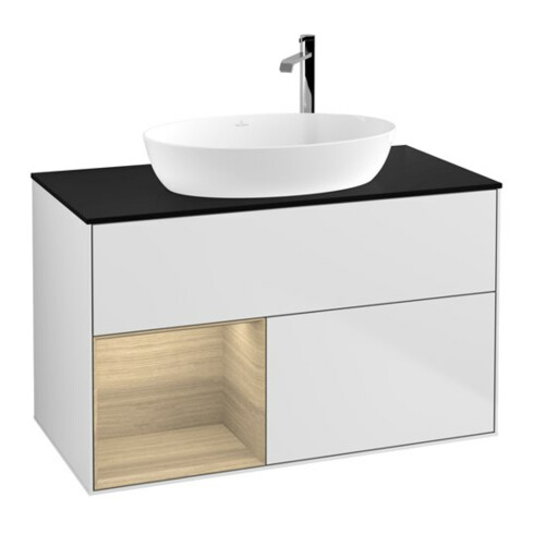 V&B Waschtischunterschrank Finion 100, Pl bla m, Reg Oa ven, wh. m Lac