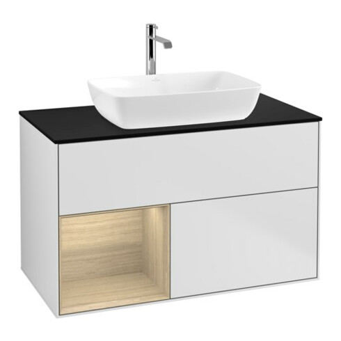 V&B Waschtischunterschrank Finion 100, Pl bla m, Reg Oa ven, wh. m Lac