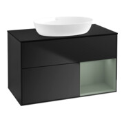 V&B Waschtischunterschrank Finion 100, Pl bla m, Reg Oli. m Lac, bla m Lac