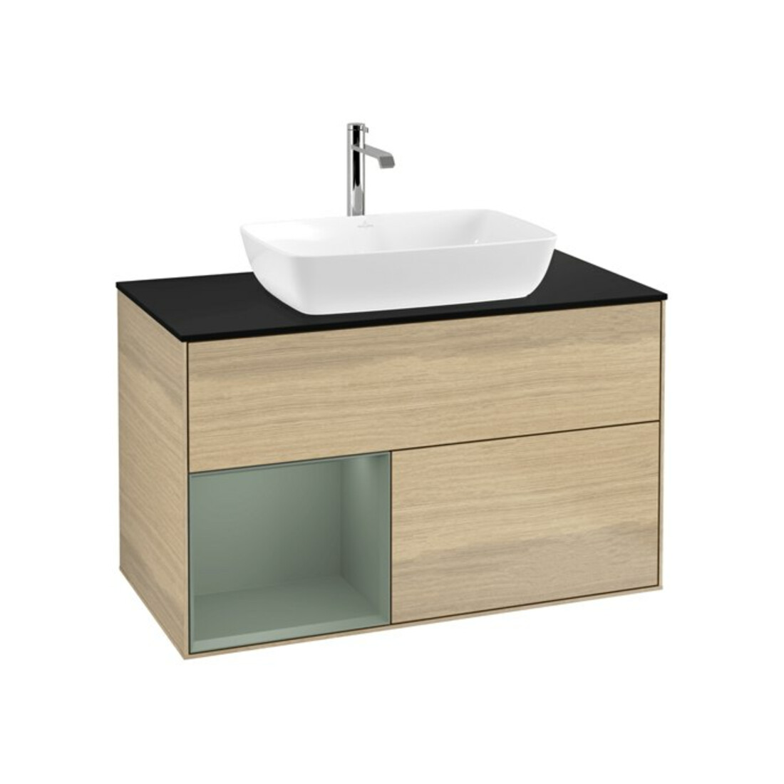 V&B Waschtischunterschrank Finion 100, Pl bla m, Reg Oli. m Lac, Oa ven