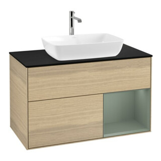 V&B Waschtischunterschrank Finion 100, Pl bla m, Reg Oli. m Lac, Oa ven