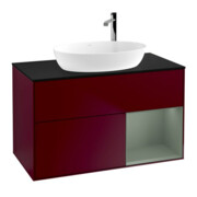 V&B Waschtischunterschrank Finion 100, Pl bla m, Reg Oli. m Lac, Peo m